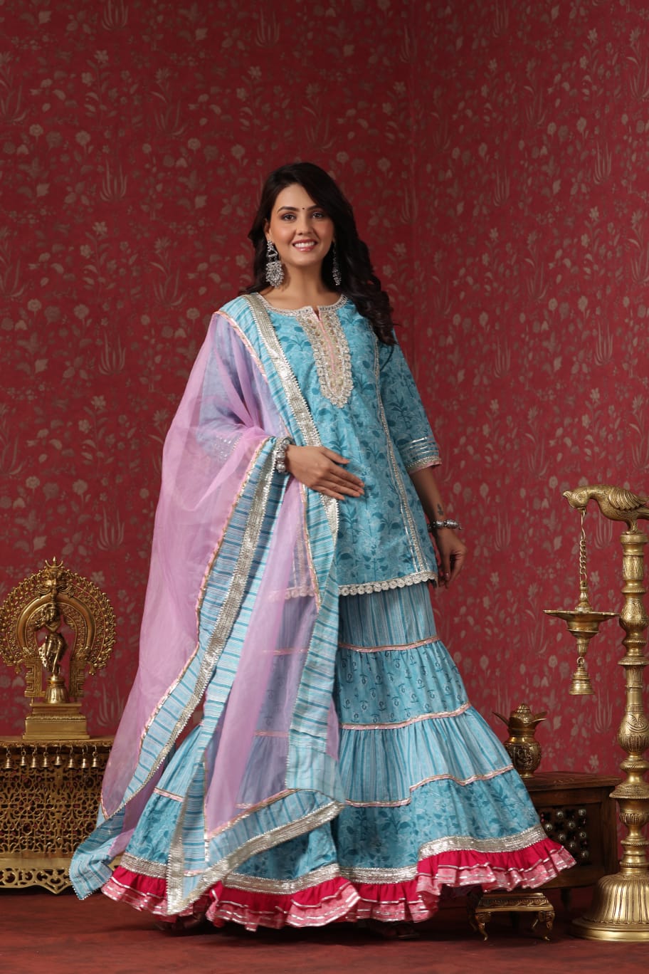 LUXURY COTTON SHARARA WITH GOTA