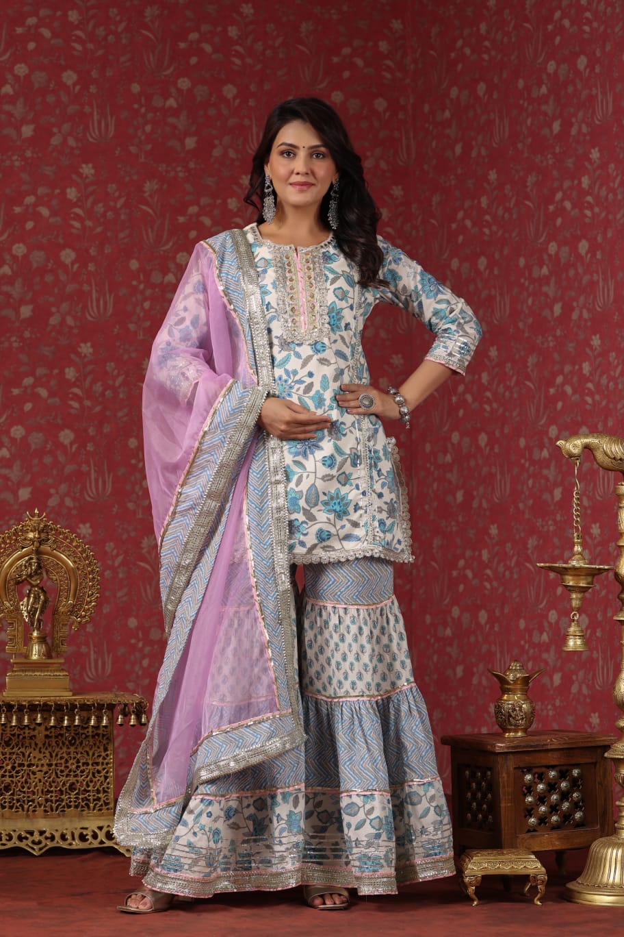 LUXURY COTTON SHARARA WITH GOTA