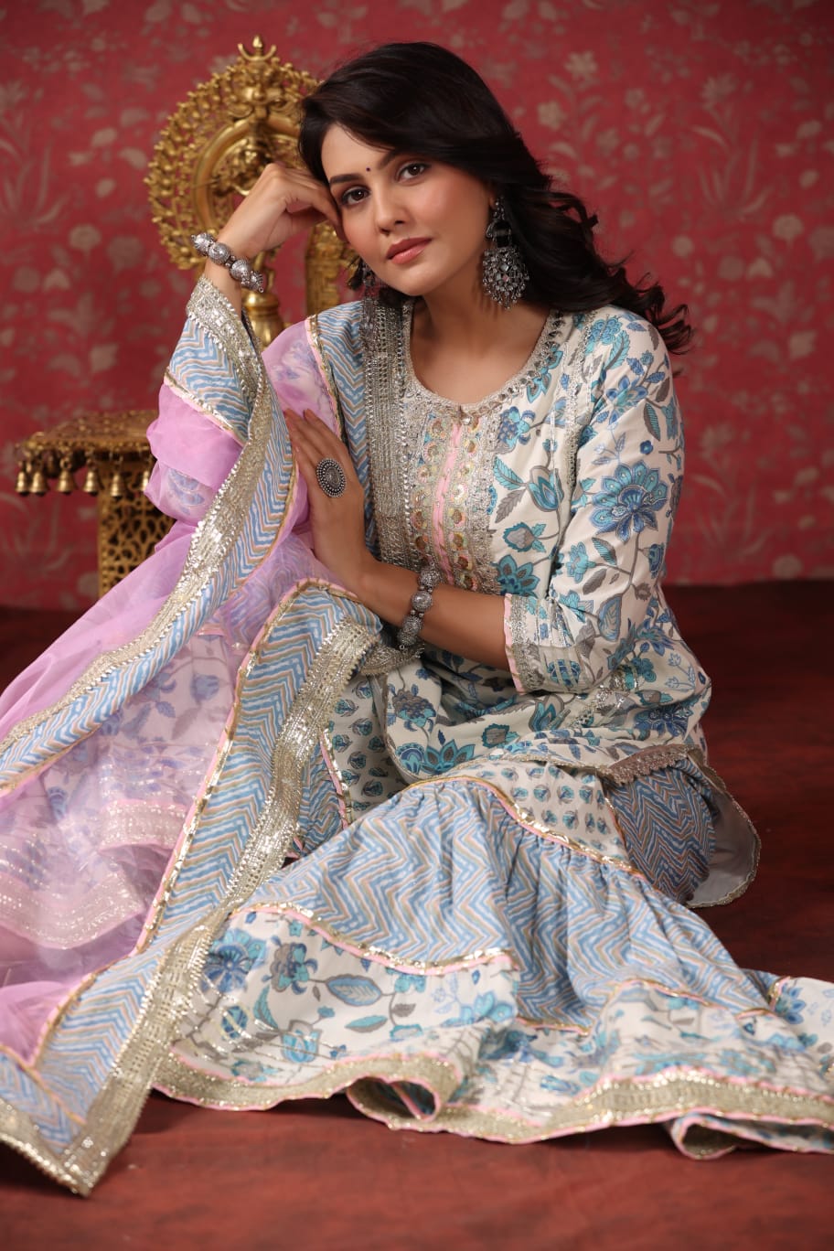 LUXURY COTTON SHARARA WITH GOTA