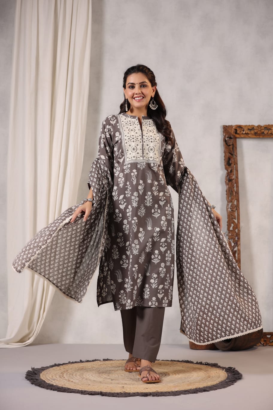 Classy Grey Cotton Suit