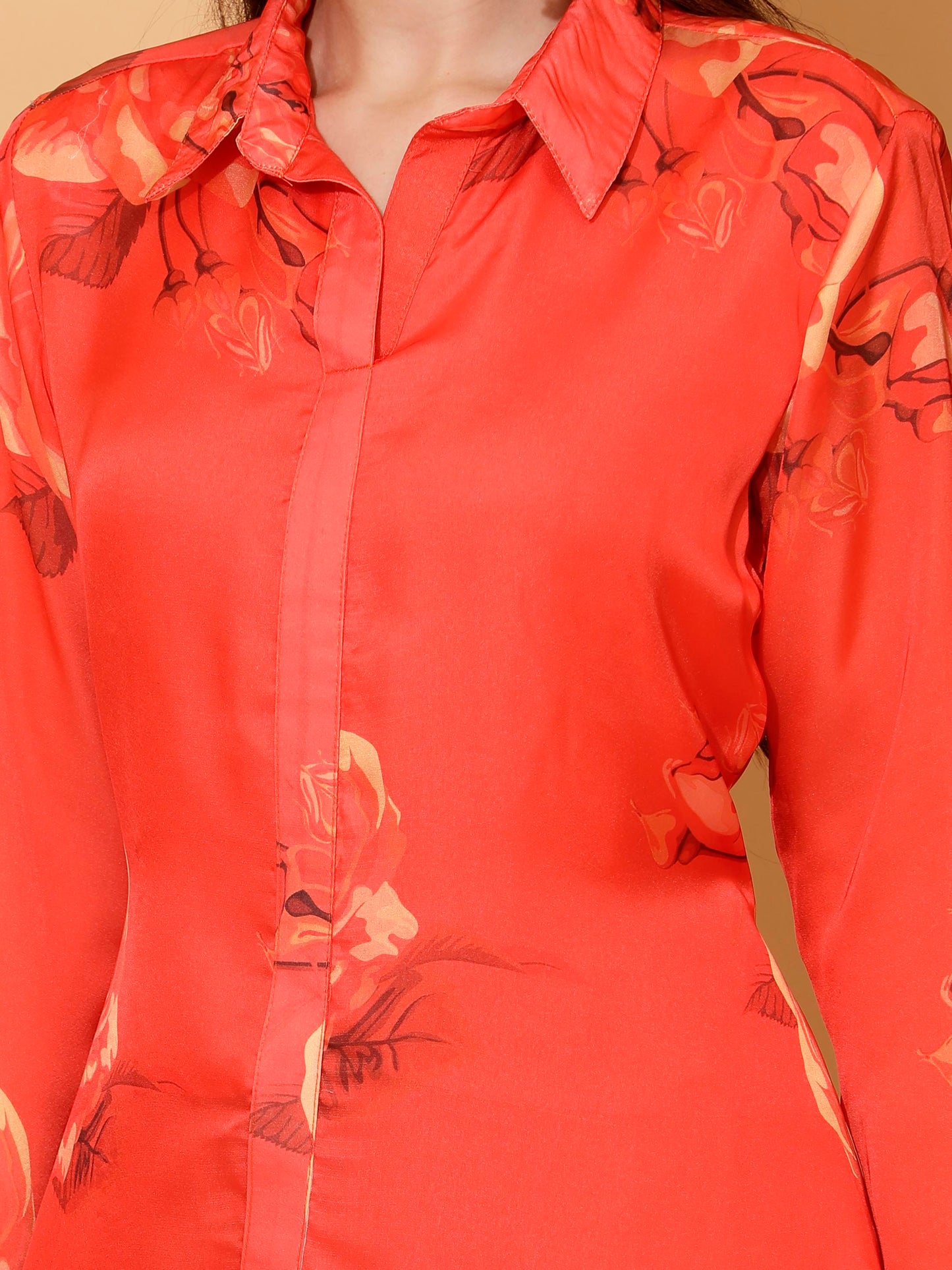 Orange Rose Printed Co-Ord Set