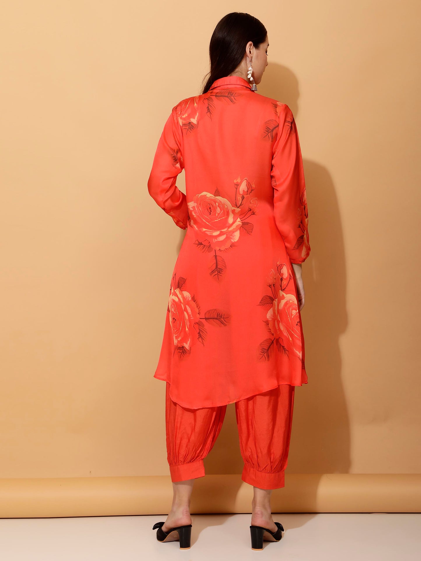 Orange Rose Printed Co-Ord Set