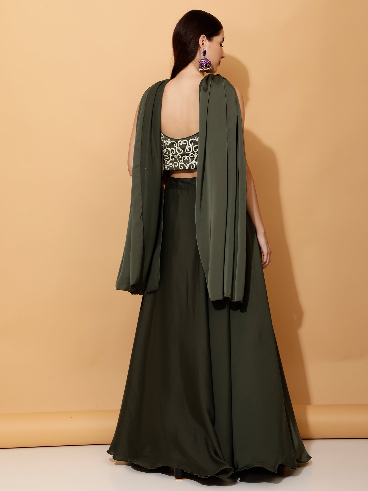 Light Green Crop-top Skirt