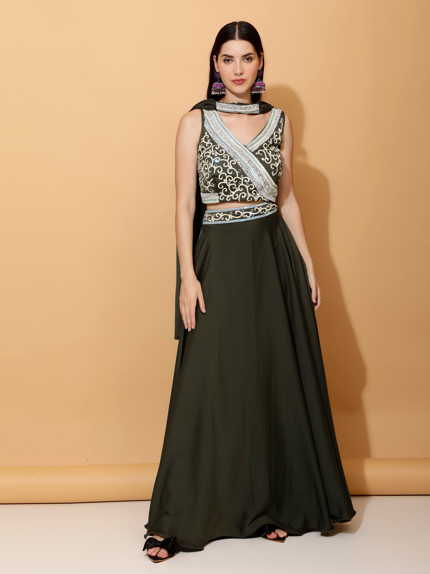 Light Green Crop-top Skirt