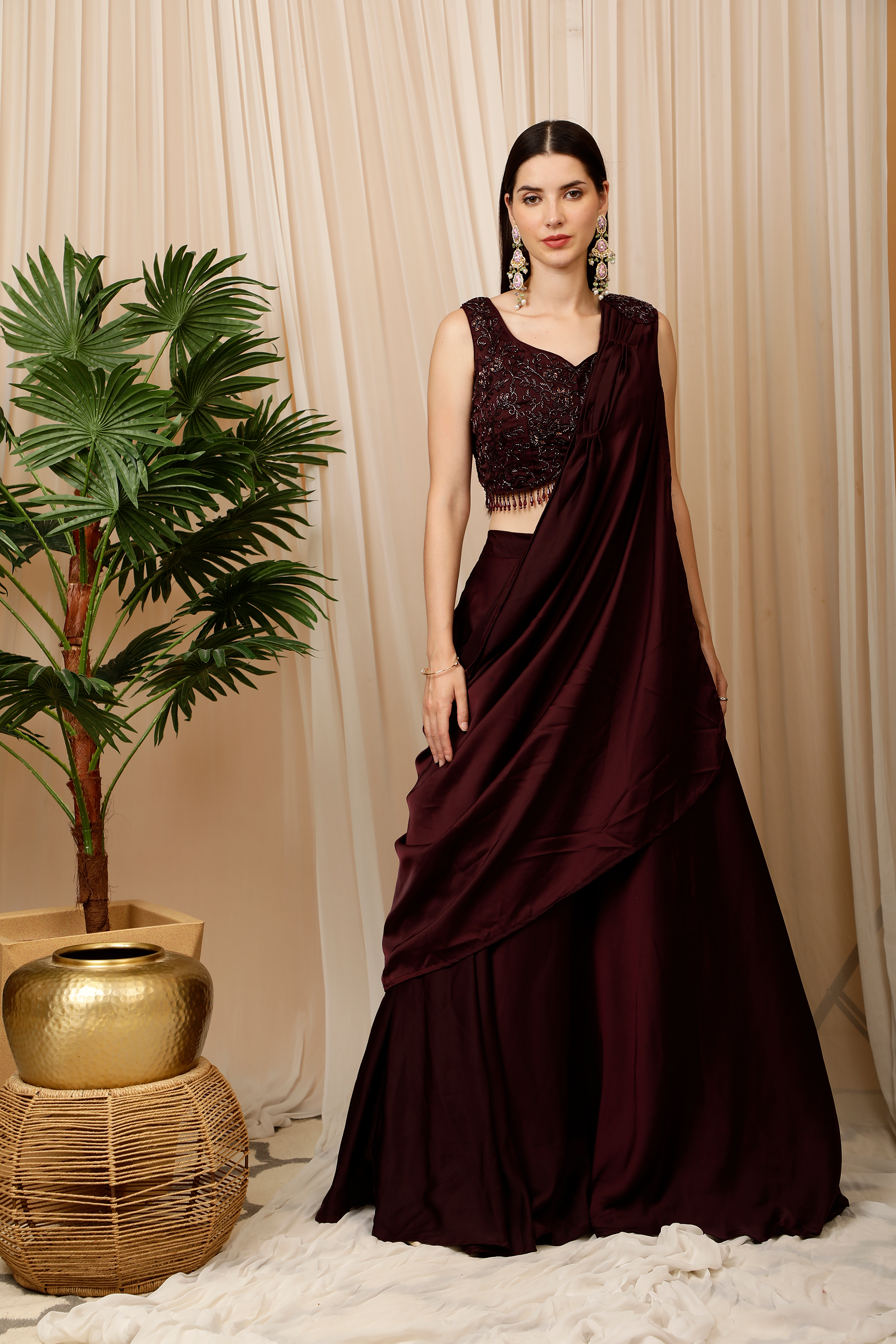 Wine color lehenga choli on sale