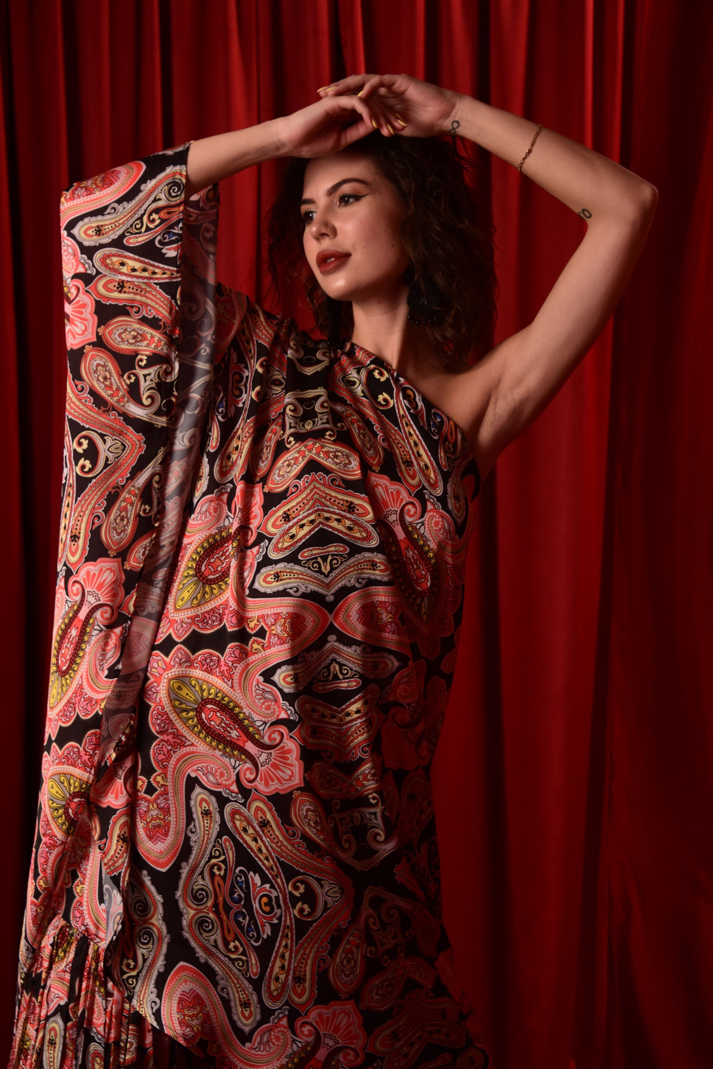 BLACK PRINTED DESIGNER CO-ORD SHARARA SET