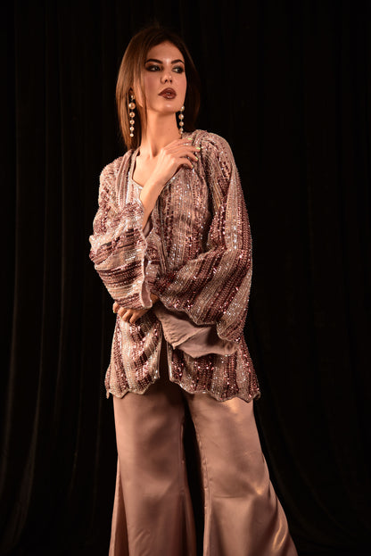 HAND EMBROIDED TOP AND PALAZZO
