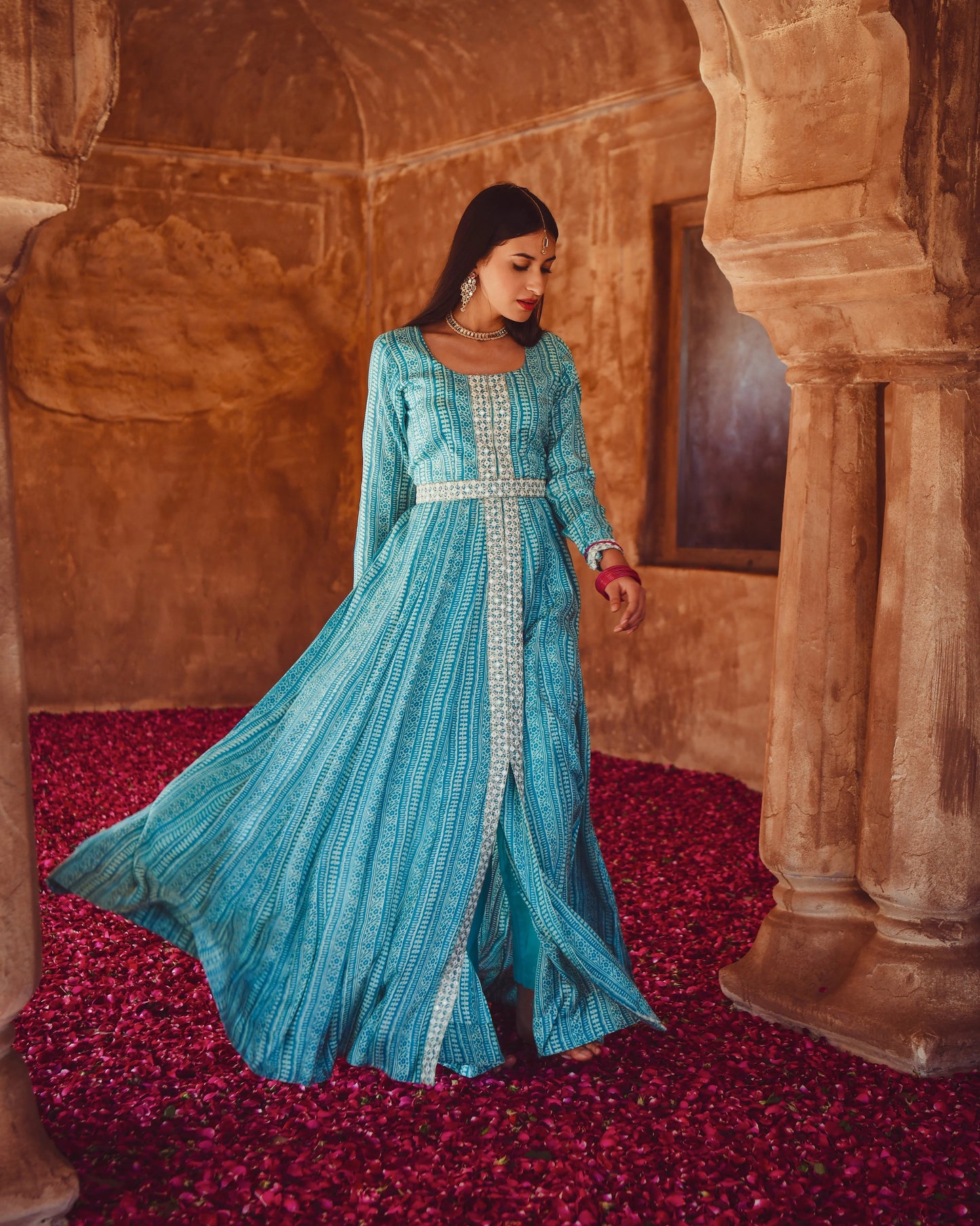 Aqua Hues Front Slit Kurti