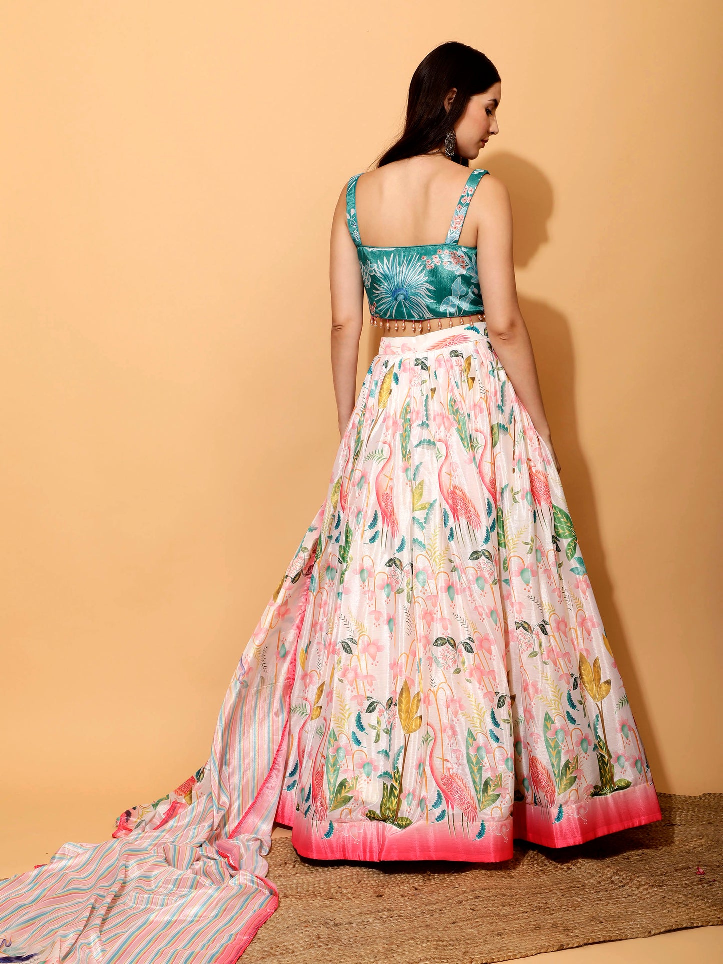 FLAMINGO PARADISE LEHENGA SET - NATURAL