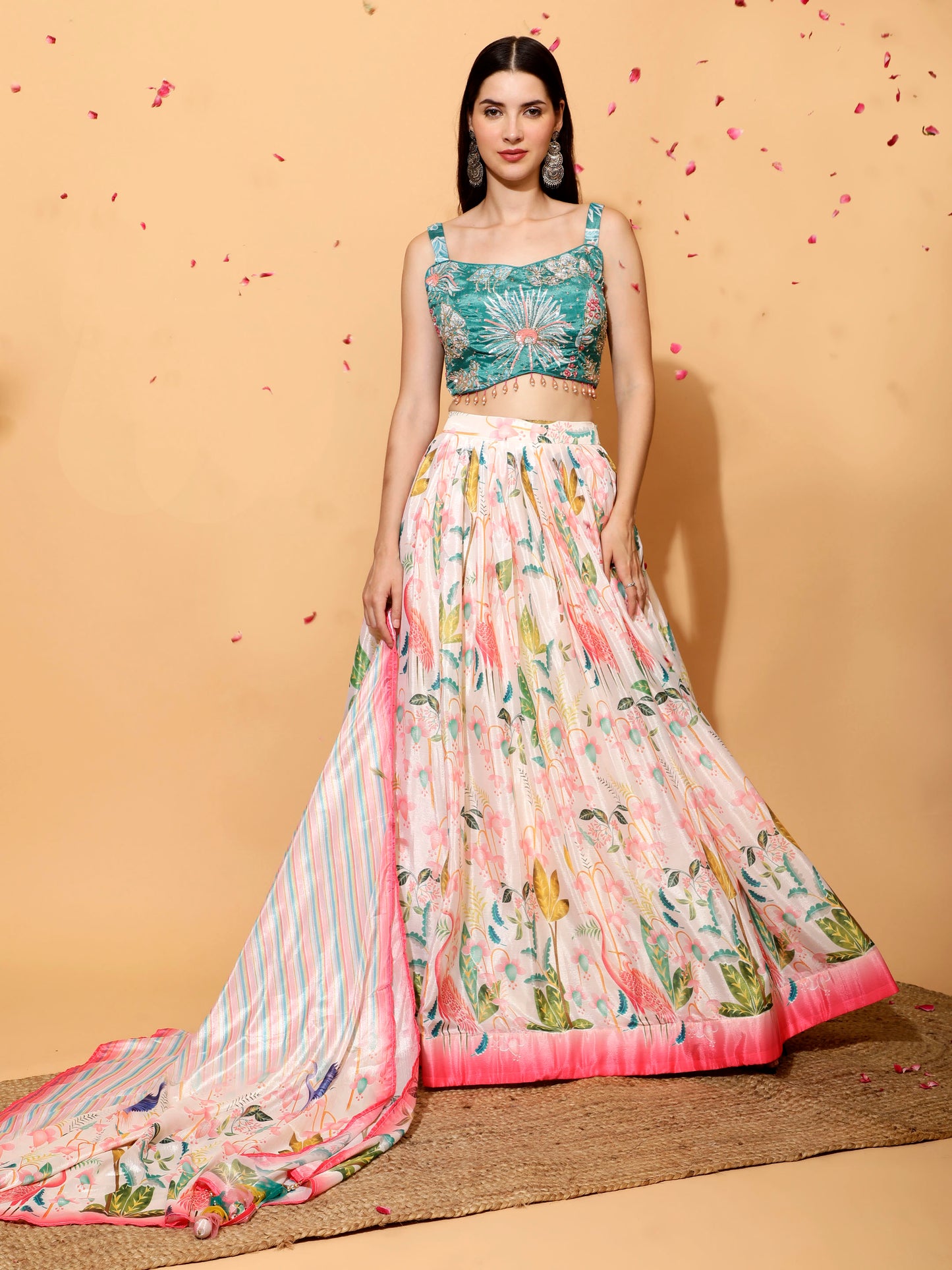 FLAMINGO PARADISE LEHENGA SET - NATURAL