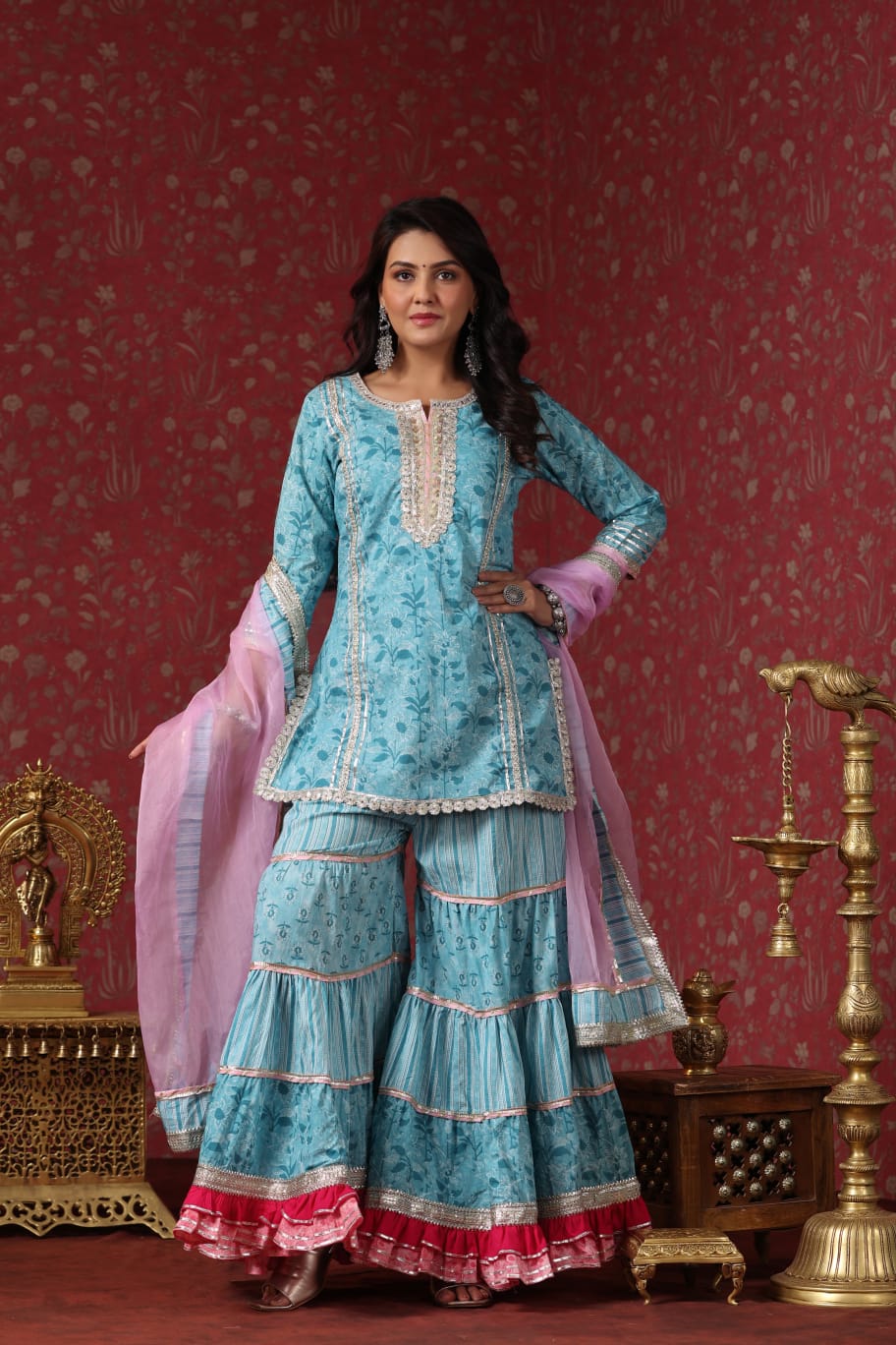 LUXURY COTTON SHARARA WITH GOTA