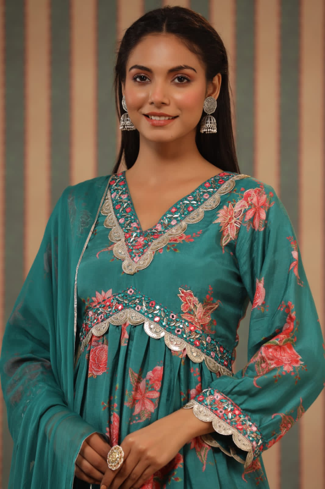 Muslin Green Sharara: Enchanting Emerald