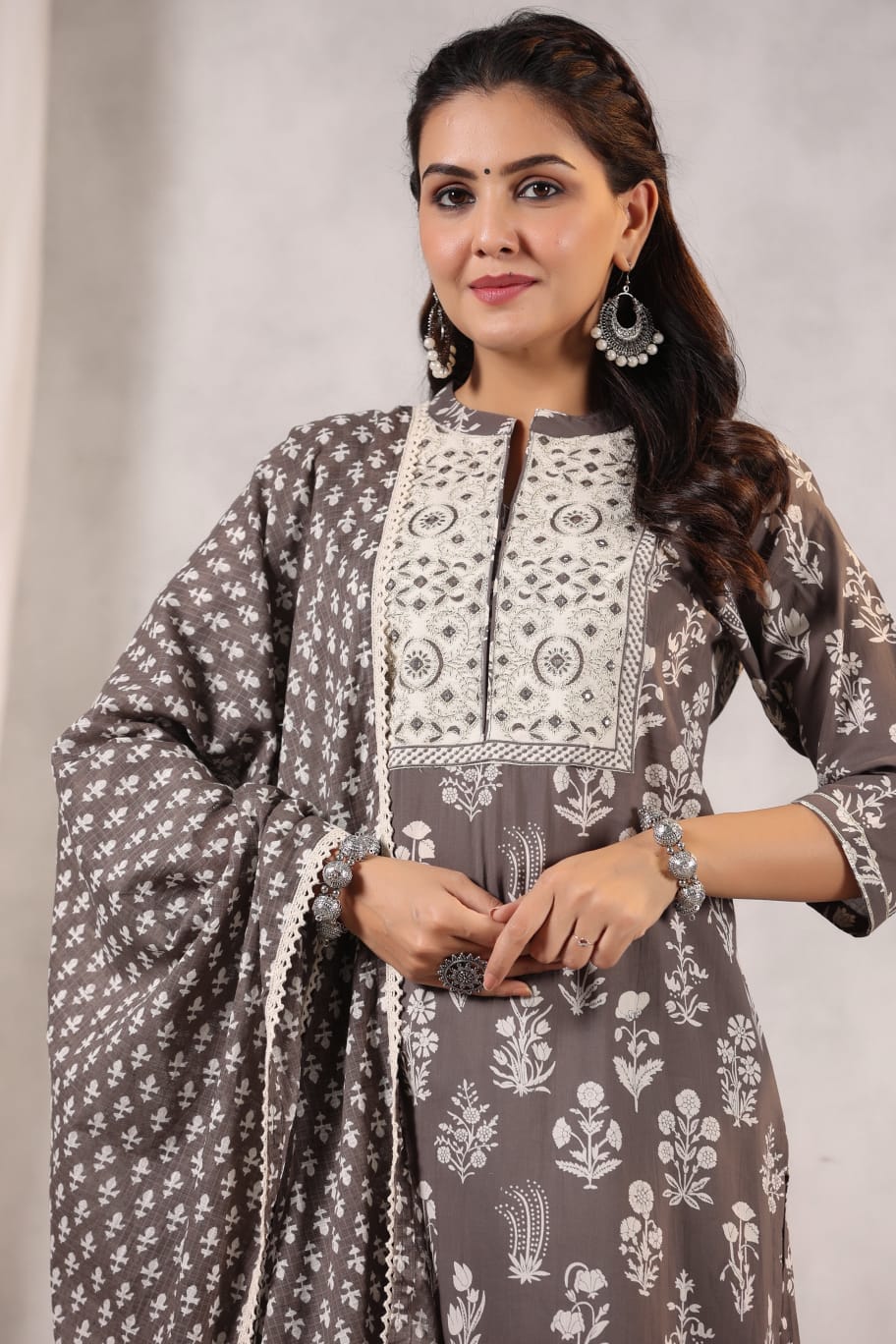 Classy Grey Cotton Suit