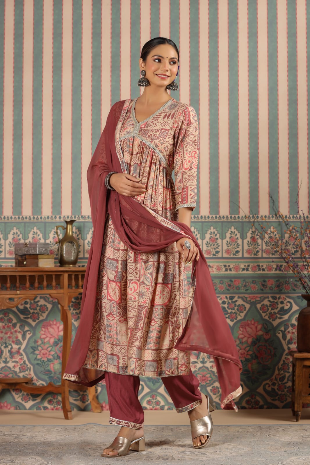 MUSLIN KURTI WITH PANT AND DUPATTA