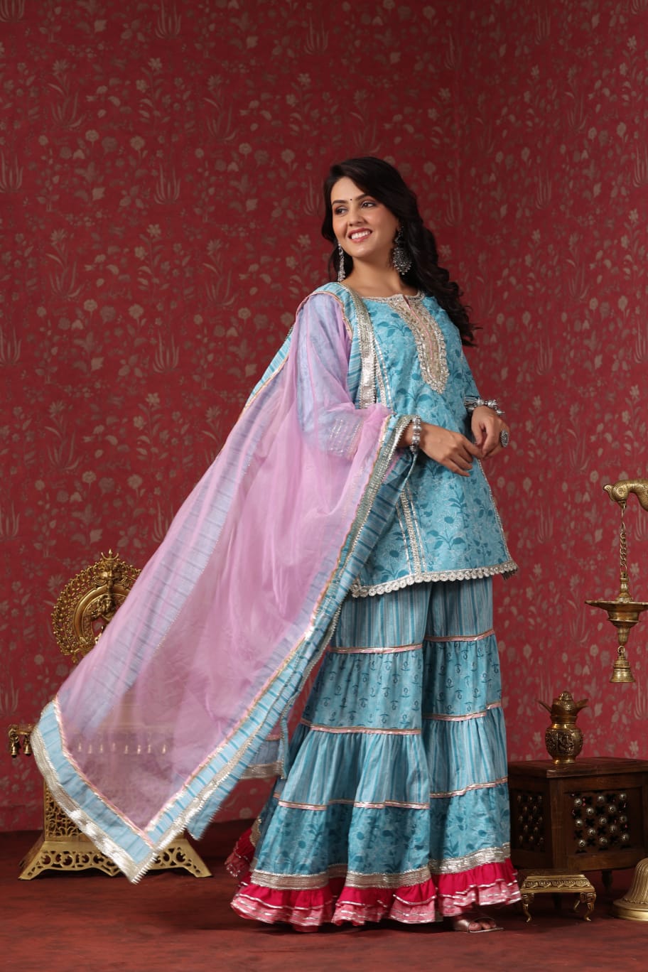 LUXURY COTTON SHARARA WITH GOTA