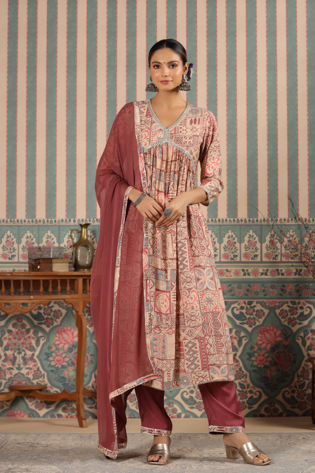 MUSLIN KURTI WITH PANT AND DUPATTA