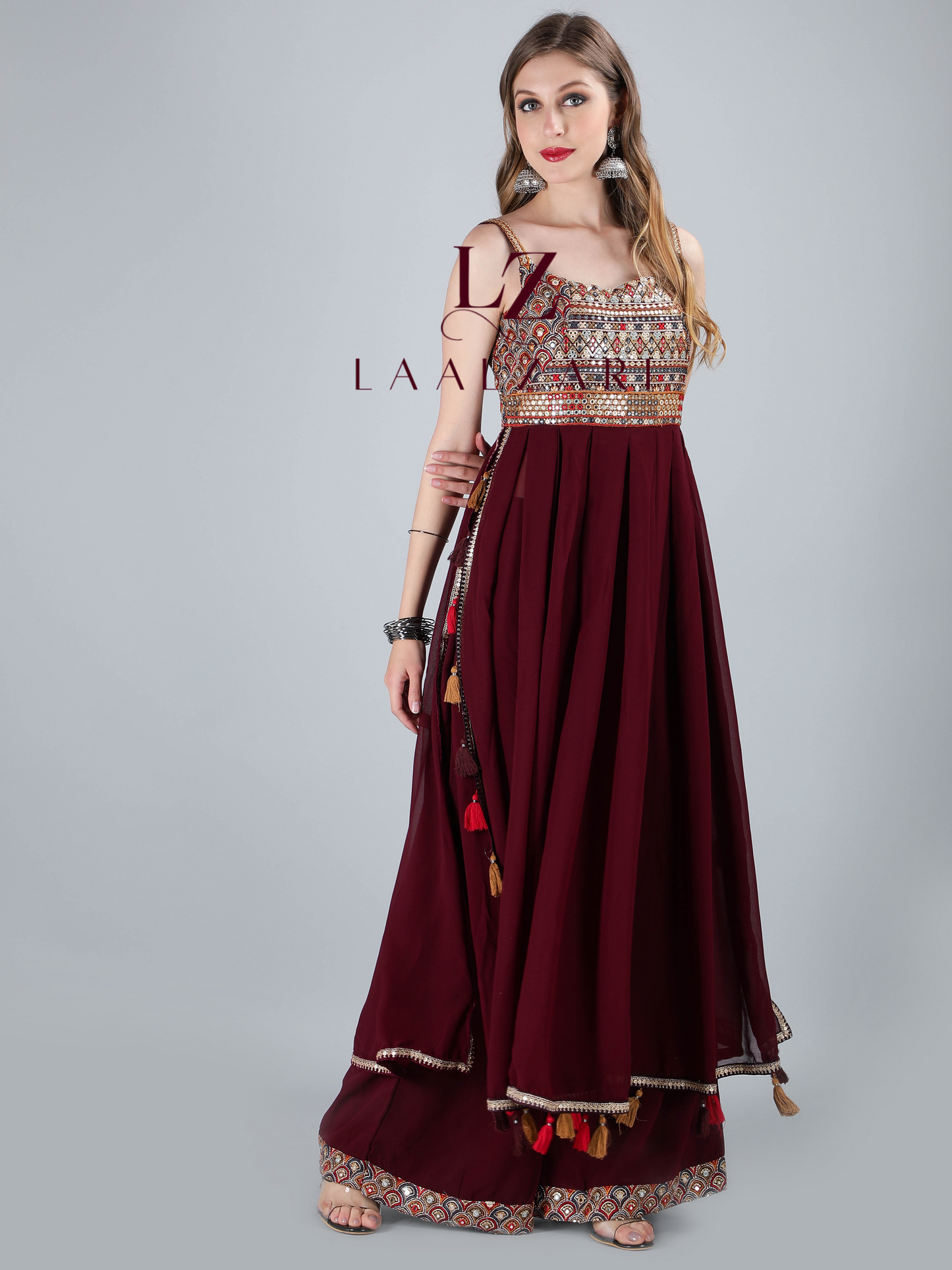 Majestic Maroon Nyra Kurti With Palazo