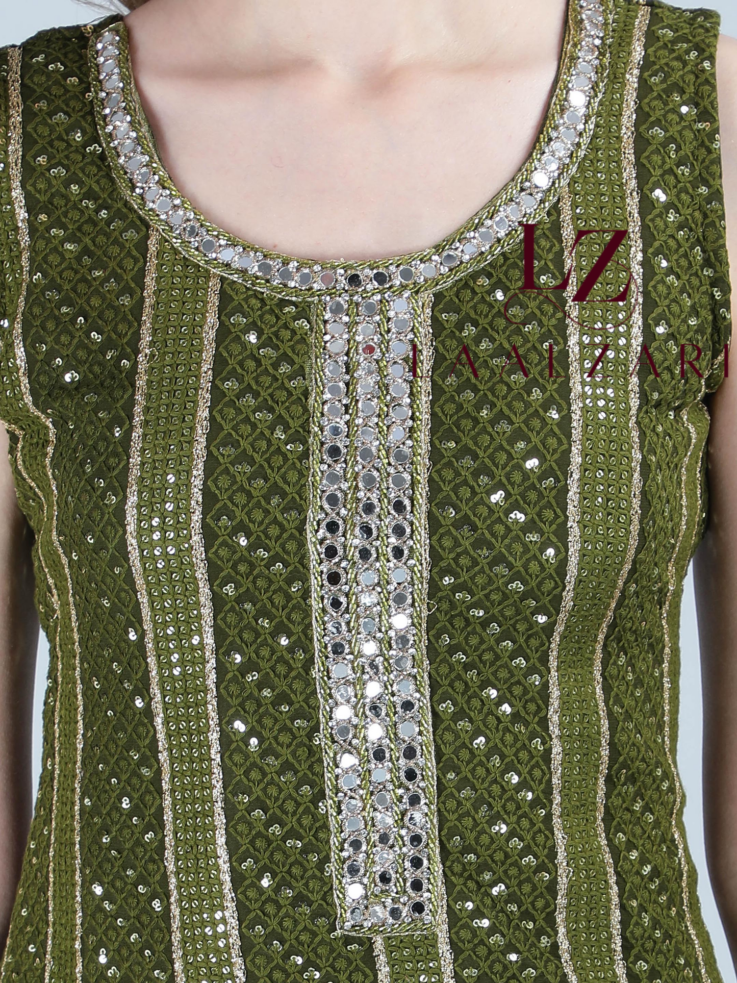 Henna green sharara set