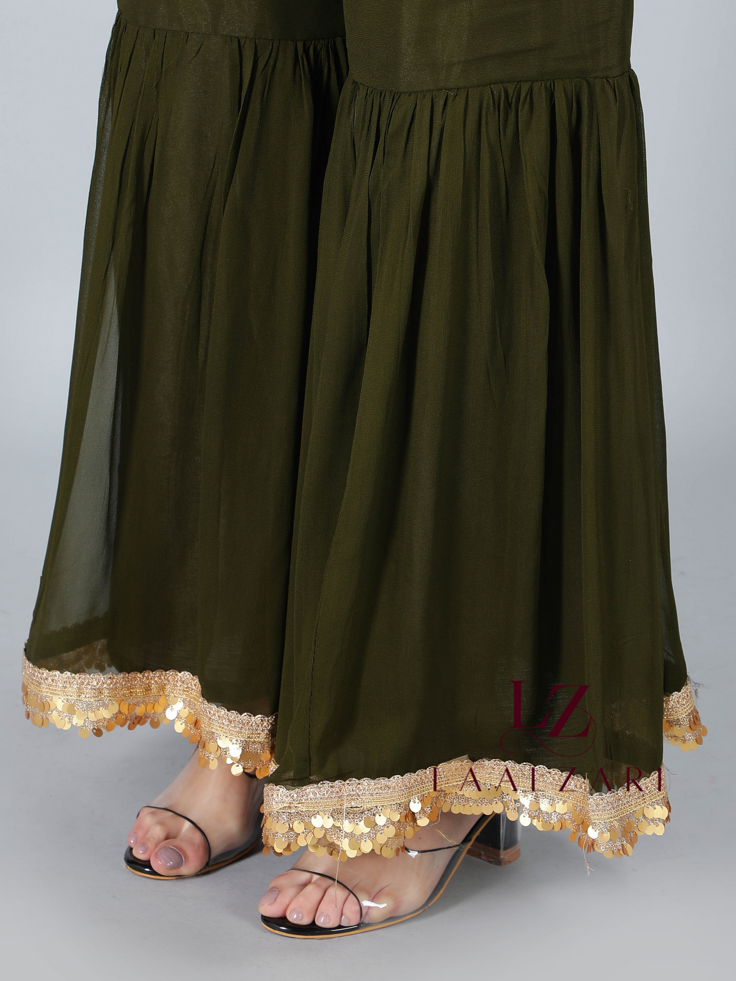 Henna green sharara set