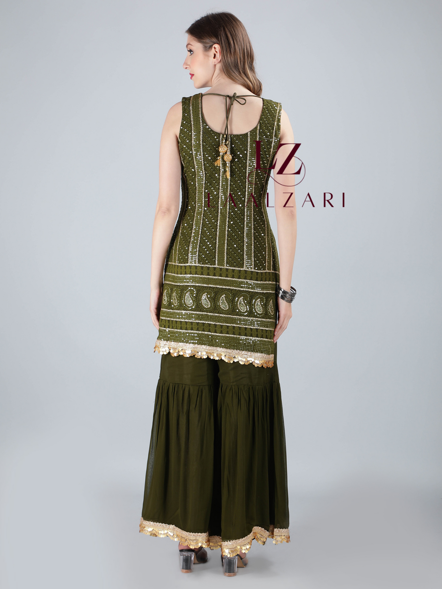 Henna green sharara set