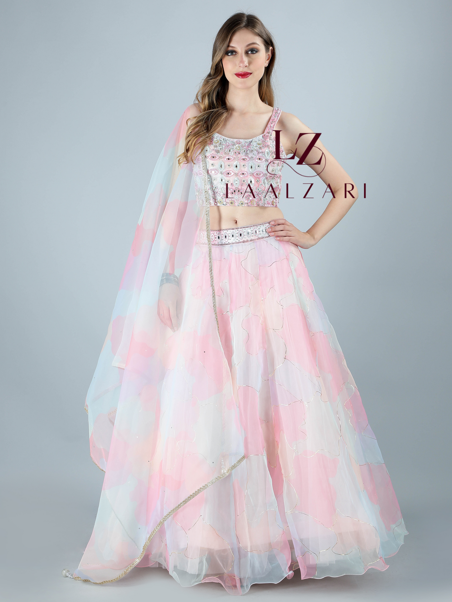 Pastel poems crop top skirt