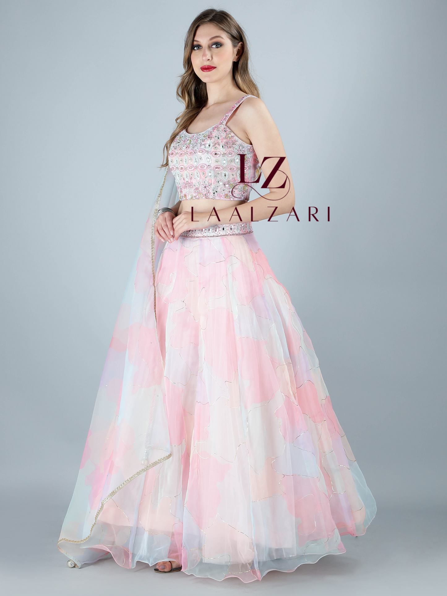 Pastel poems crop top skirt