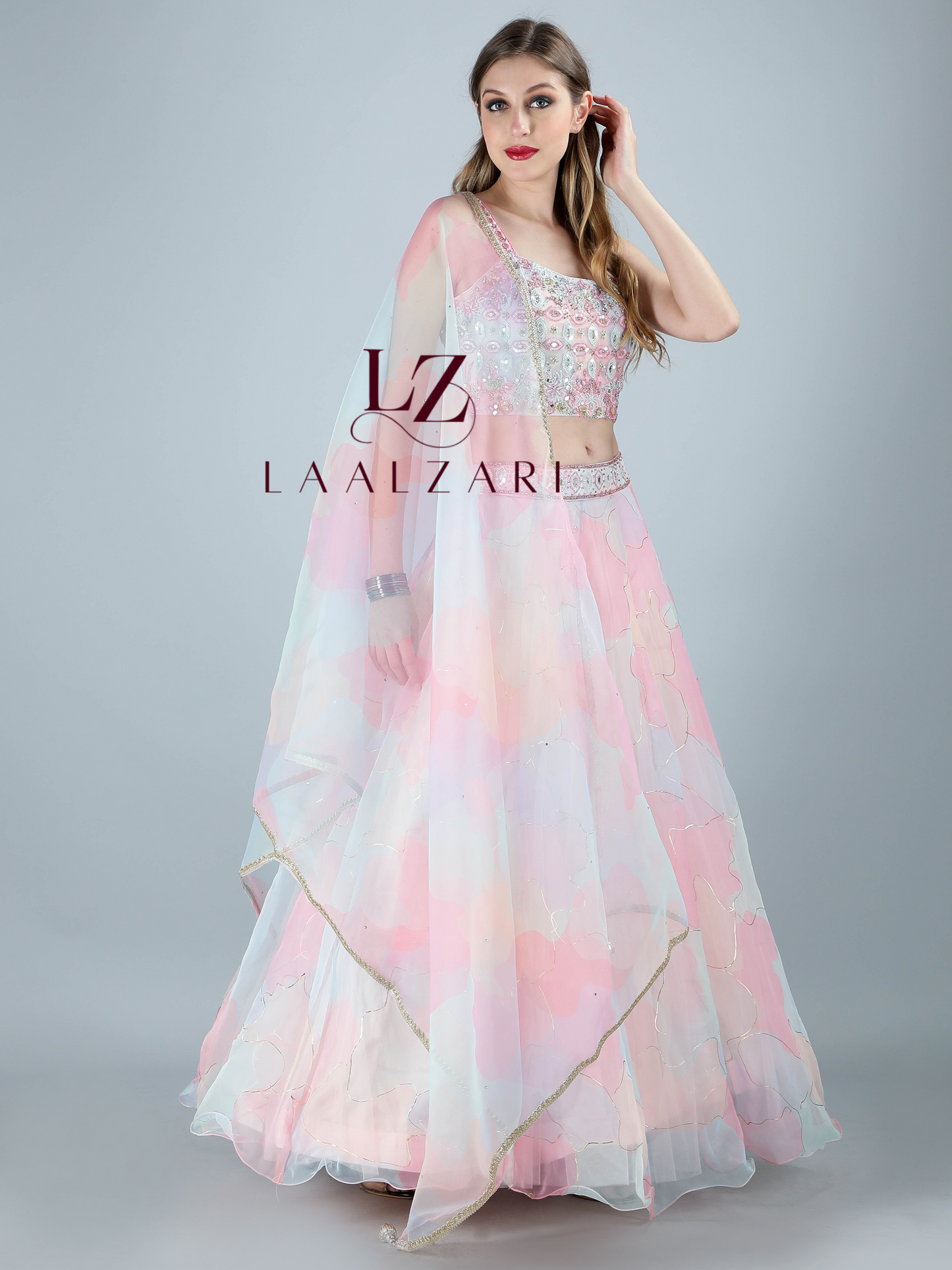 Pastel poems crop top skirt