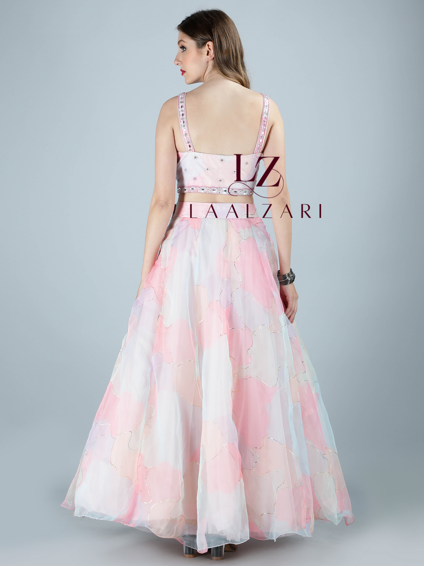 Pastel poems crop top skirt