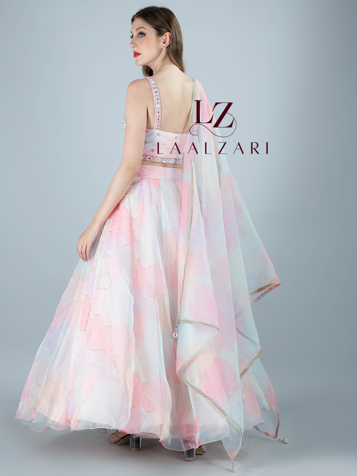 Pastel poems crop top skirt