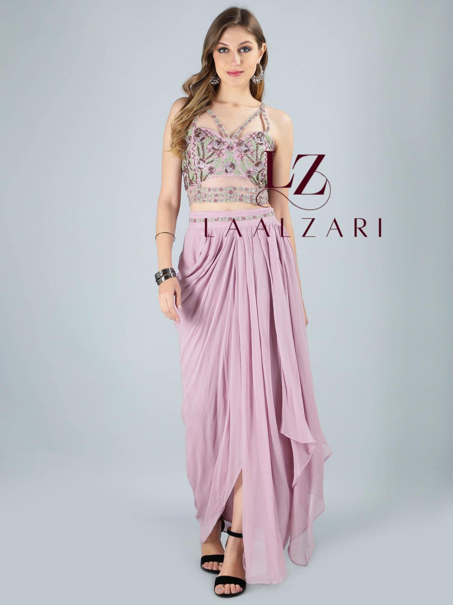 Marvoulous Mauve Dhoti With Blouse