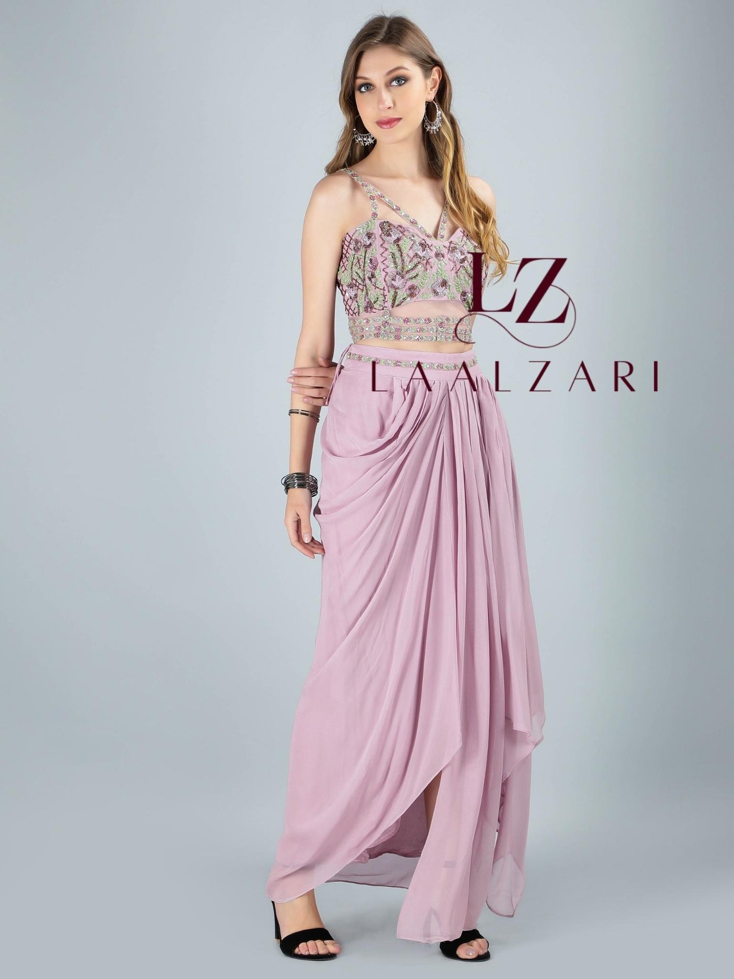 Marvoulous Mauve Dhoti With Blouse