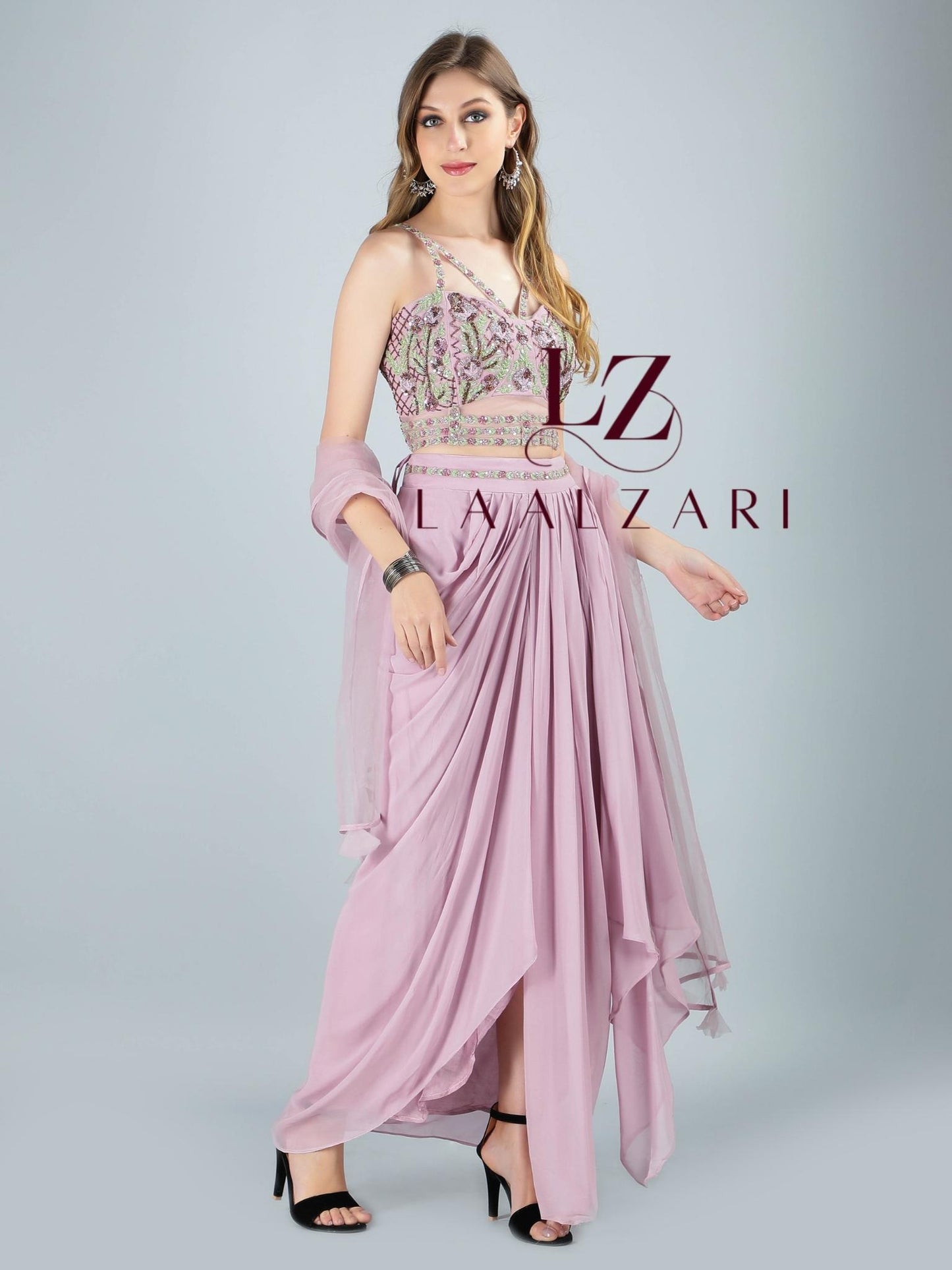 Marvoulous Mauve Dhoti With Blouse