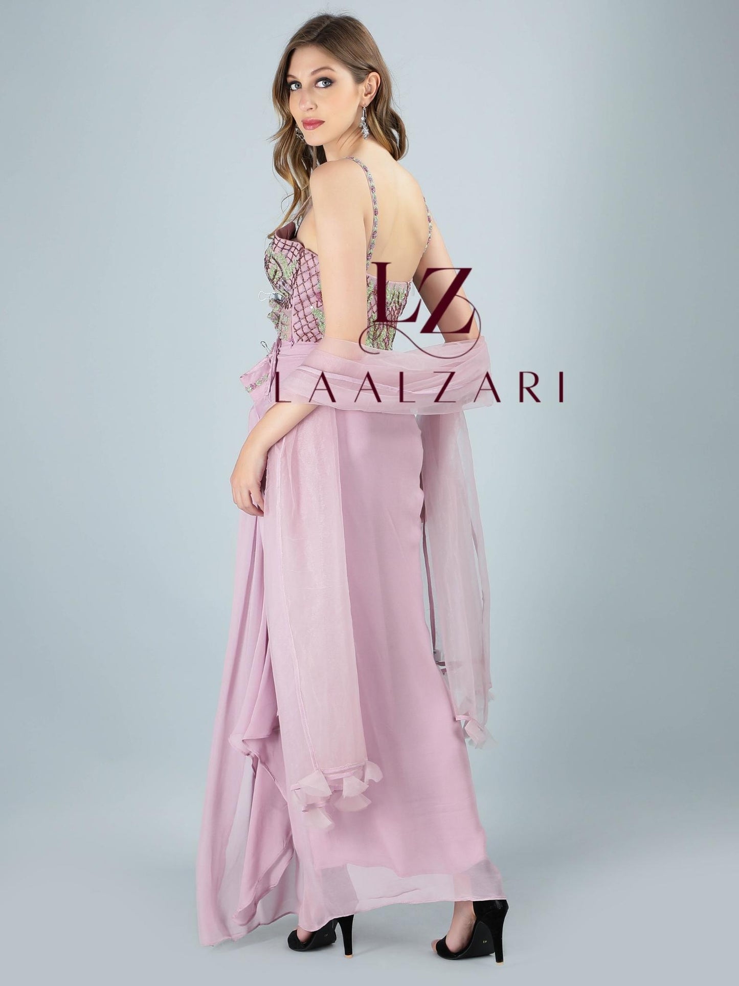 Marvoulous Mauve Dhoti With Blouse