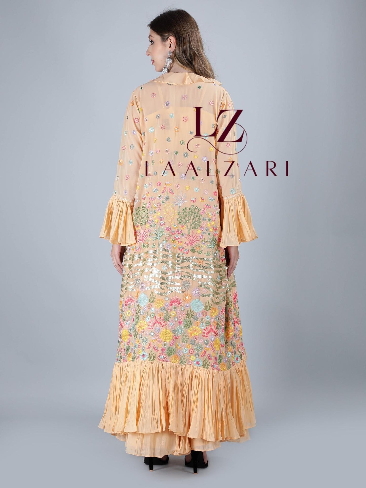 Pernia Peach crop top with skirt