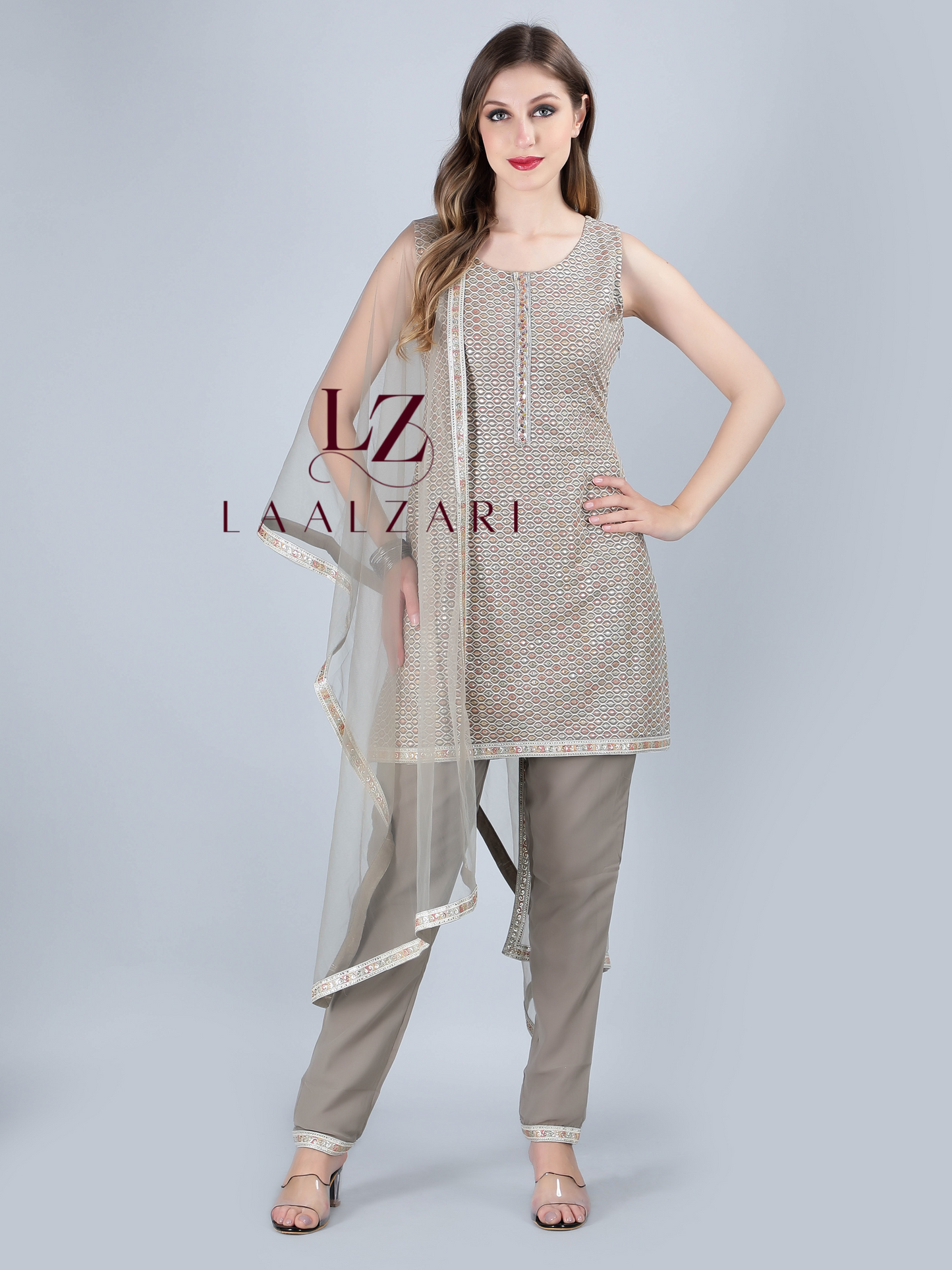 Classic Grey Kurti With Pants