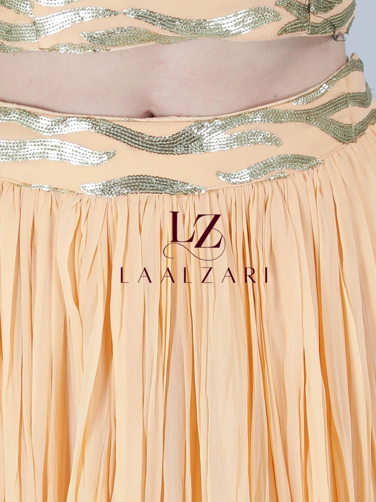 Pernia Peach crop top with skirt