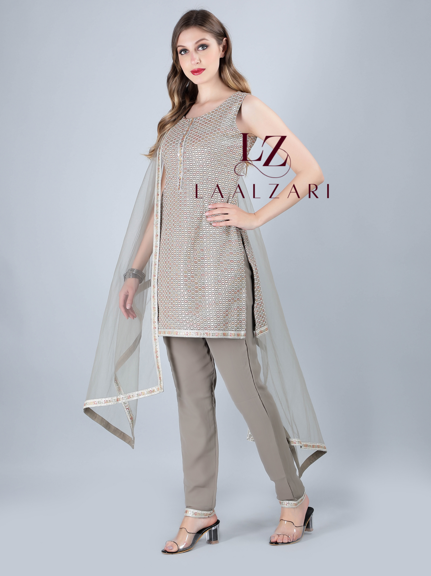 Classic Grey Kurti With Pants