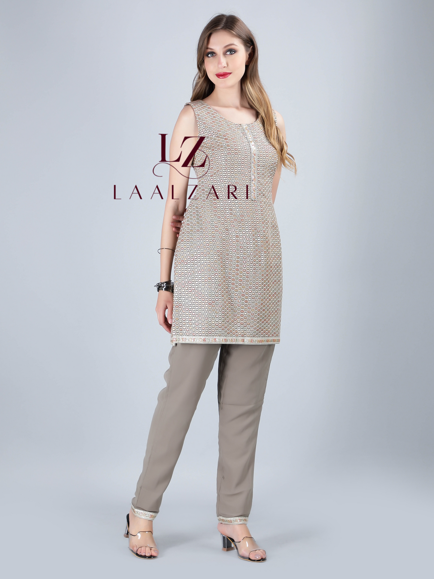 Classic Grey Kurti With Pants