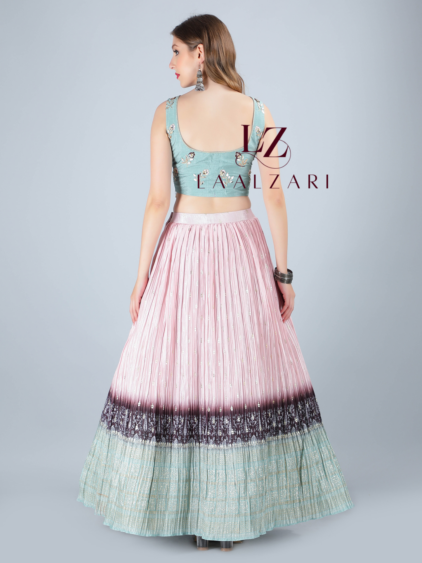 Pastel stories crop top skirt