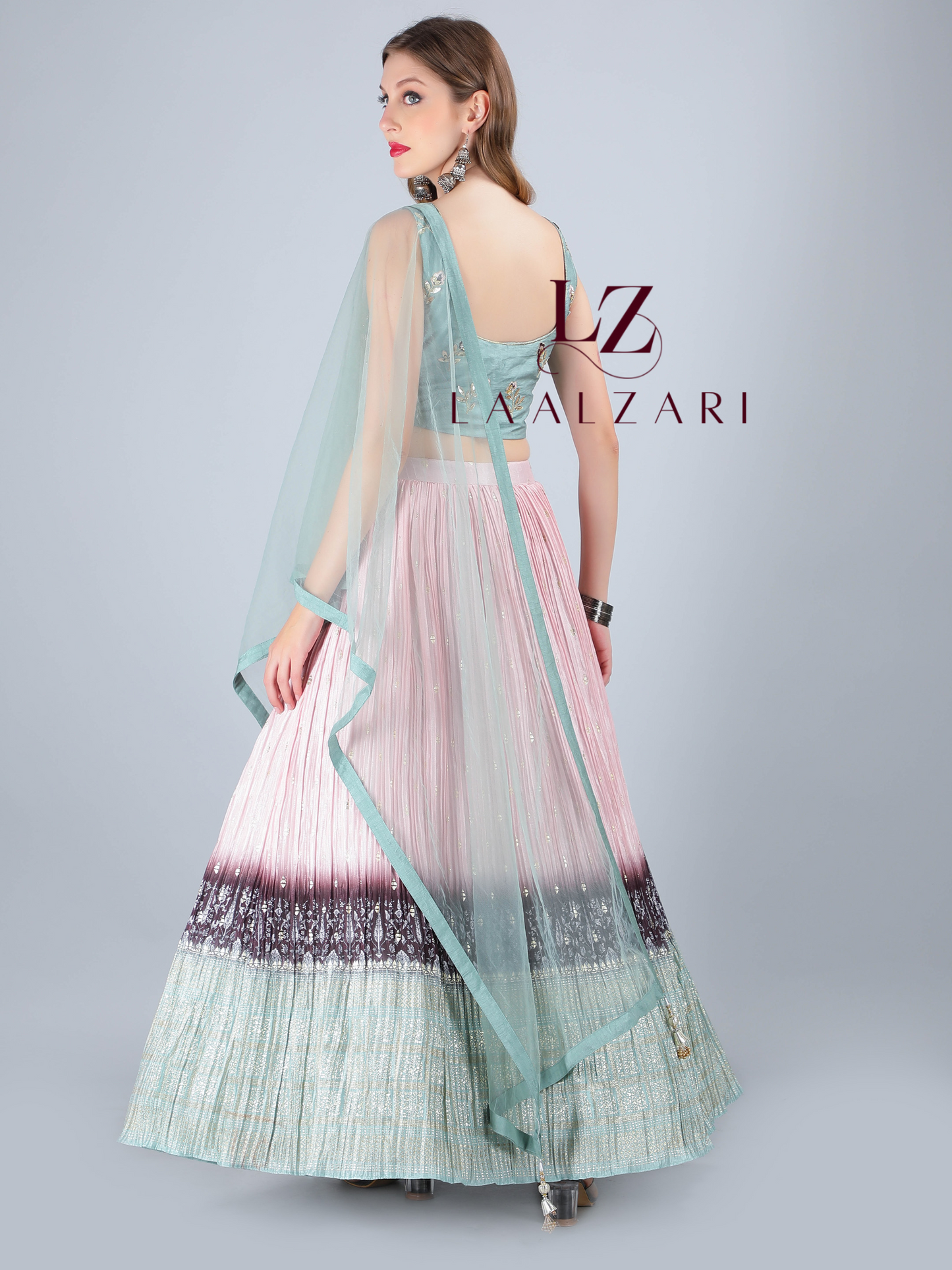 Pastel stories crop top skirt