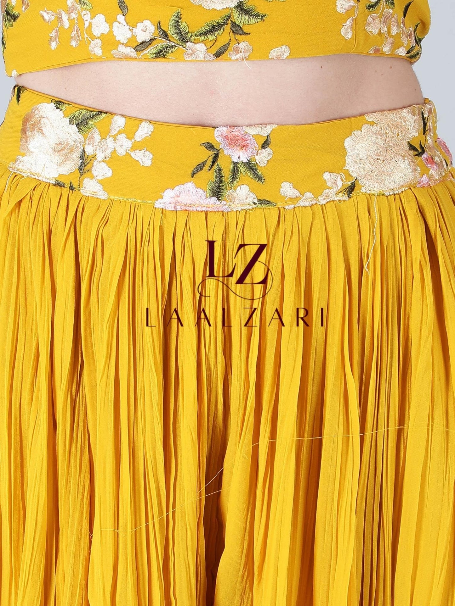 Yellow floral crop top with shrug