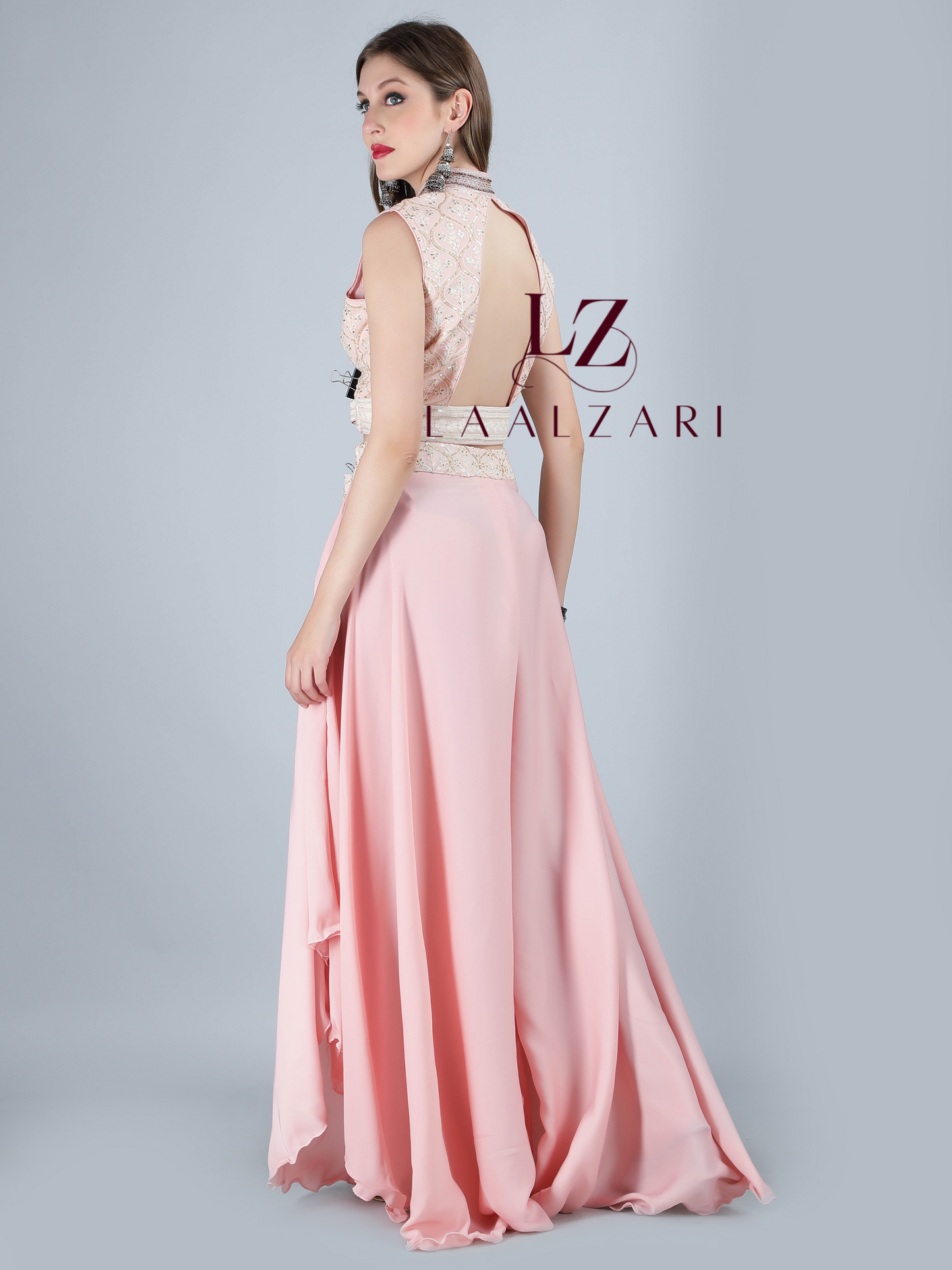 Pretty pink crop top palazo