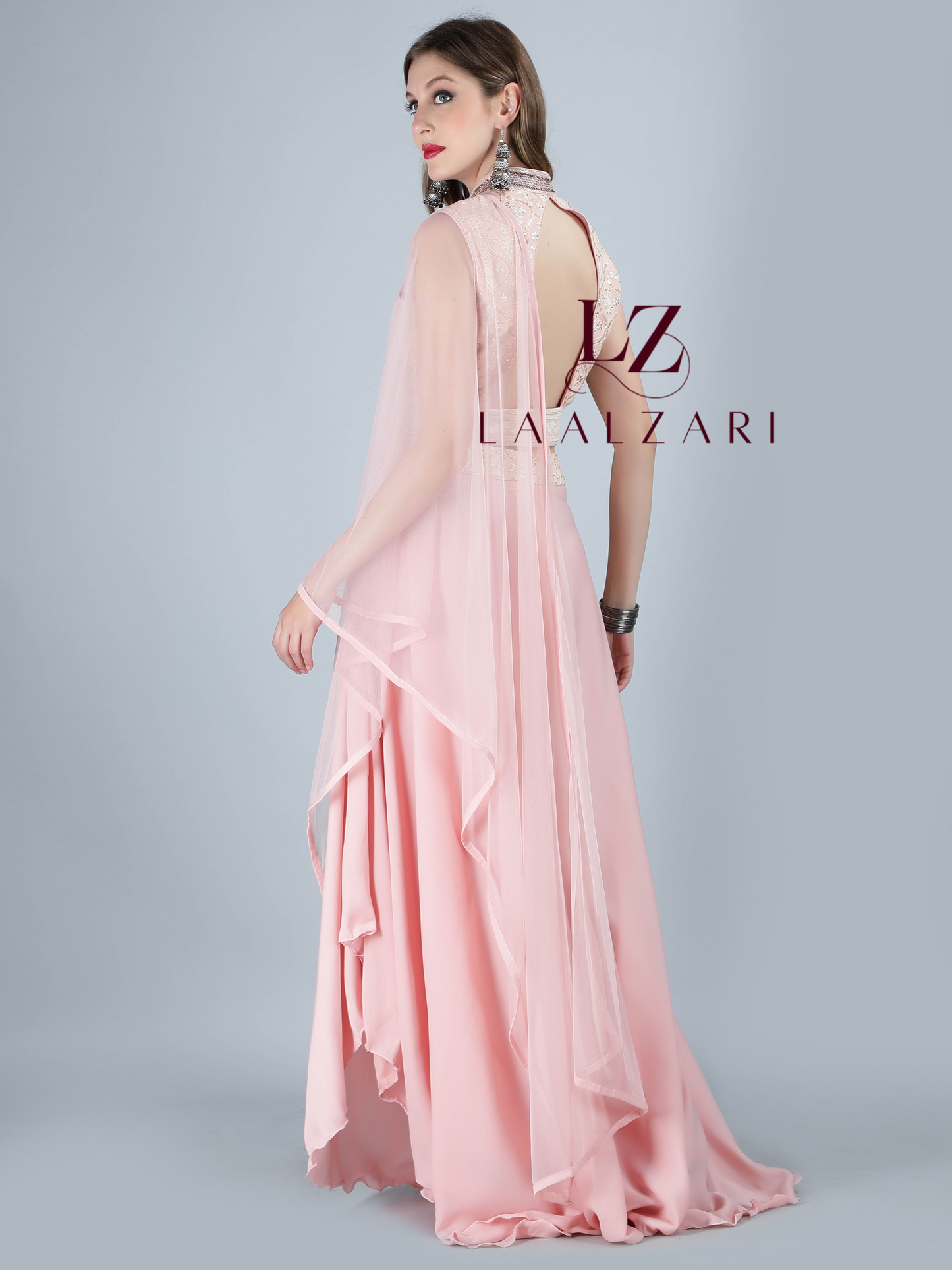 Pretty pink crop top palazo