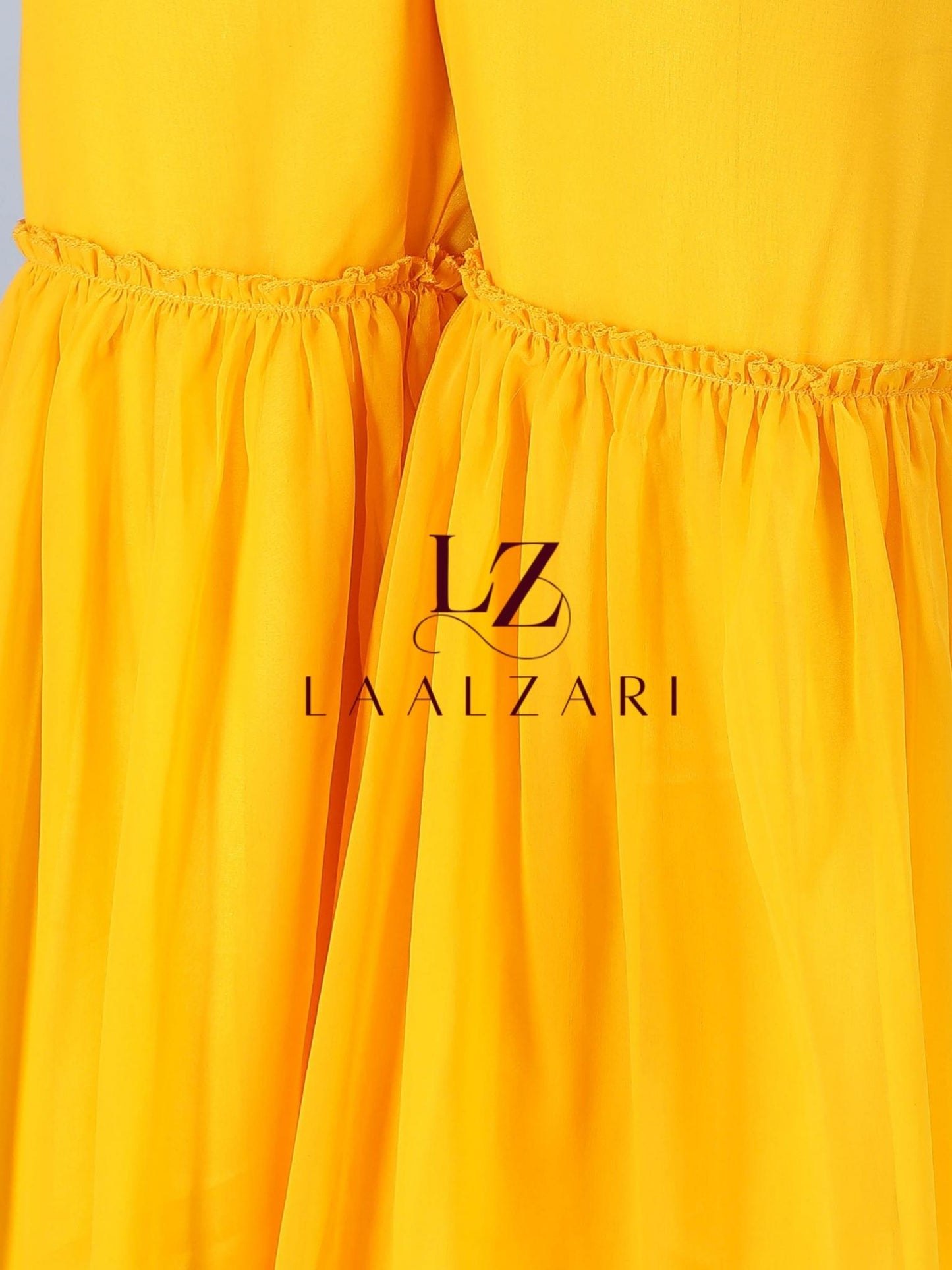 Mustard Crop Top With Sharara And Shrug