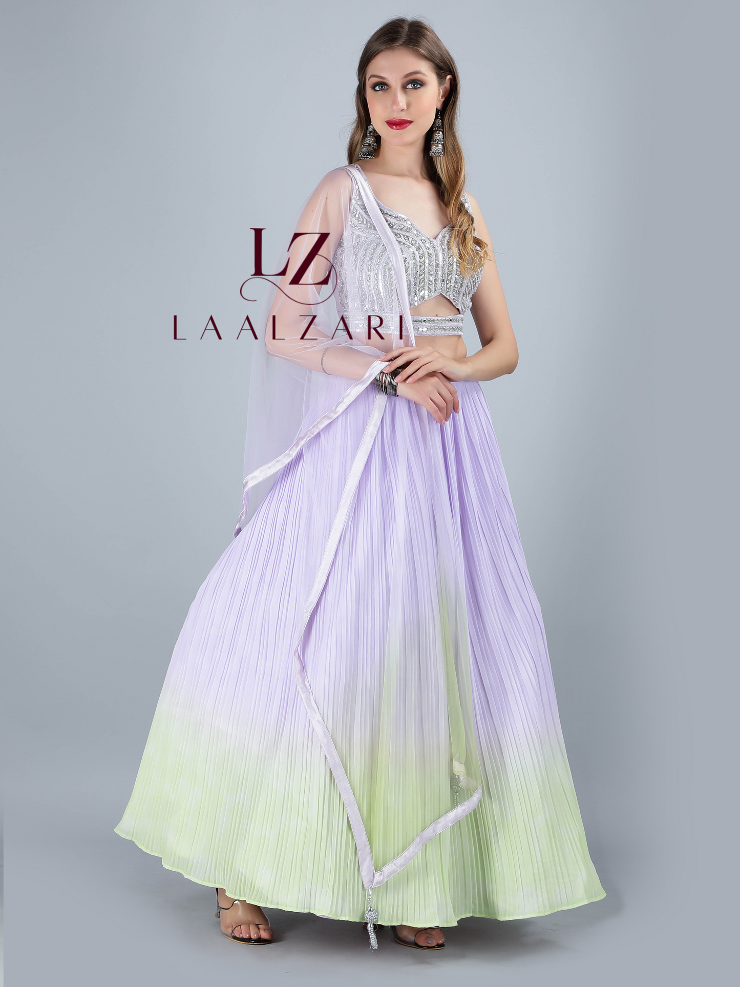 Shady Pearls ombre crop top skirt