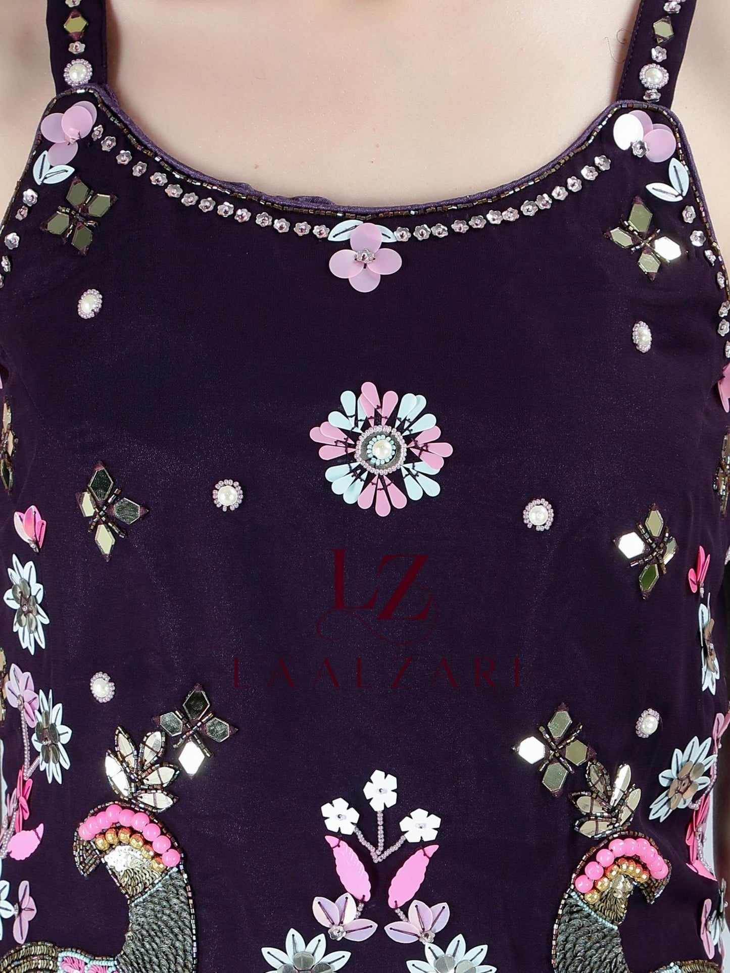 Plumy Purple indo western sharara suit