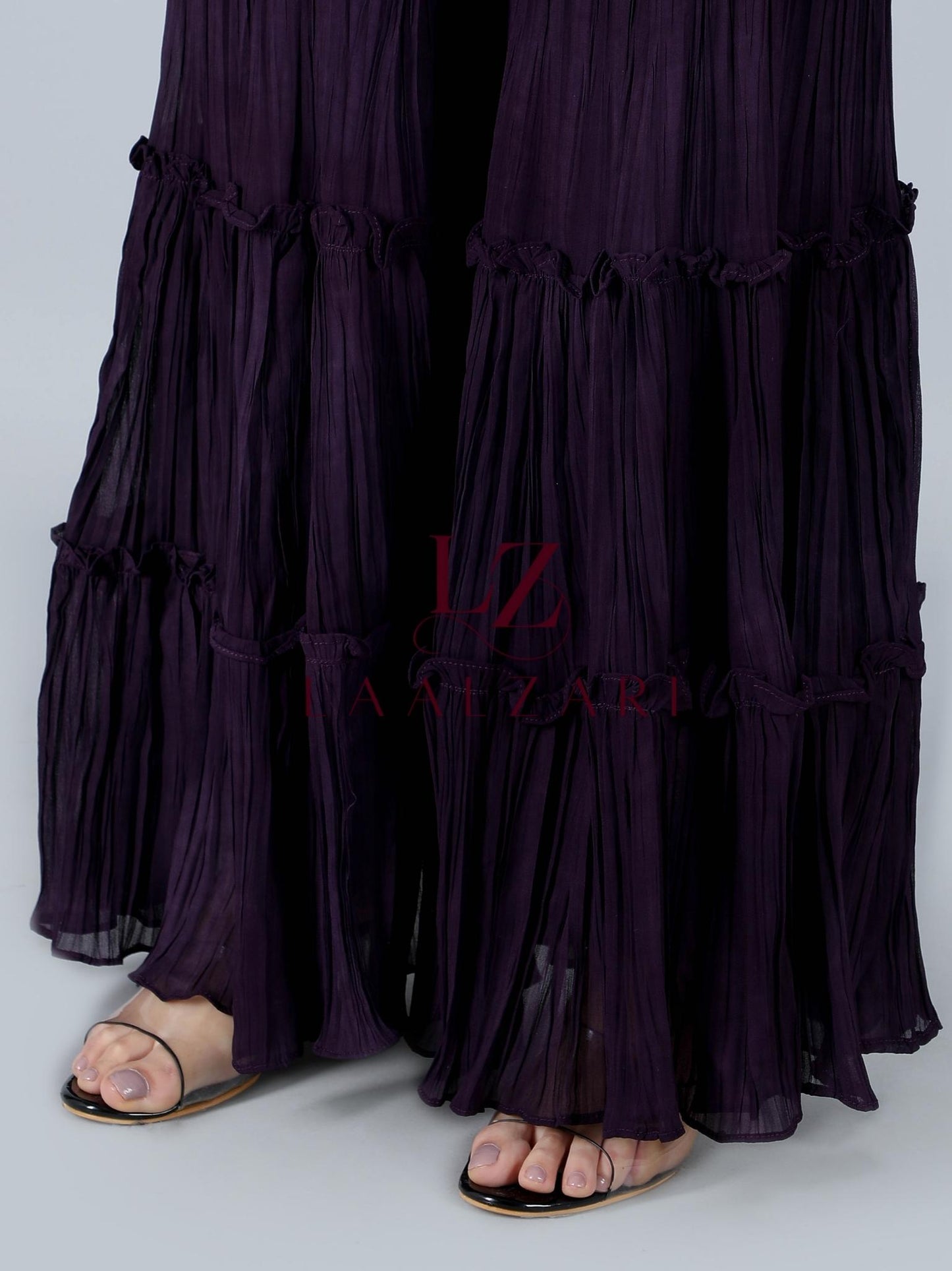 Plumy Purple indo western sharara suit