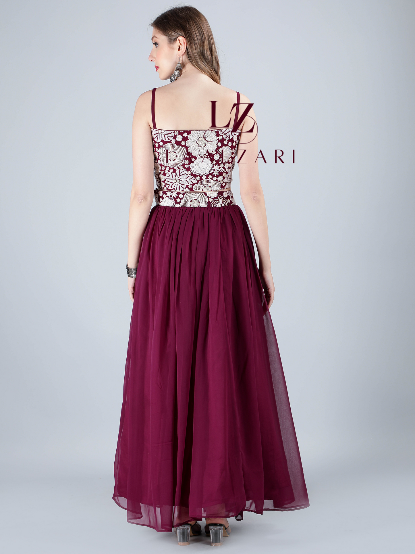 Pearl Floral crop top with skirt and jacket