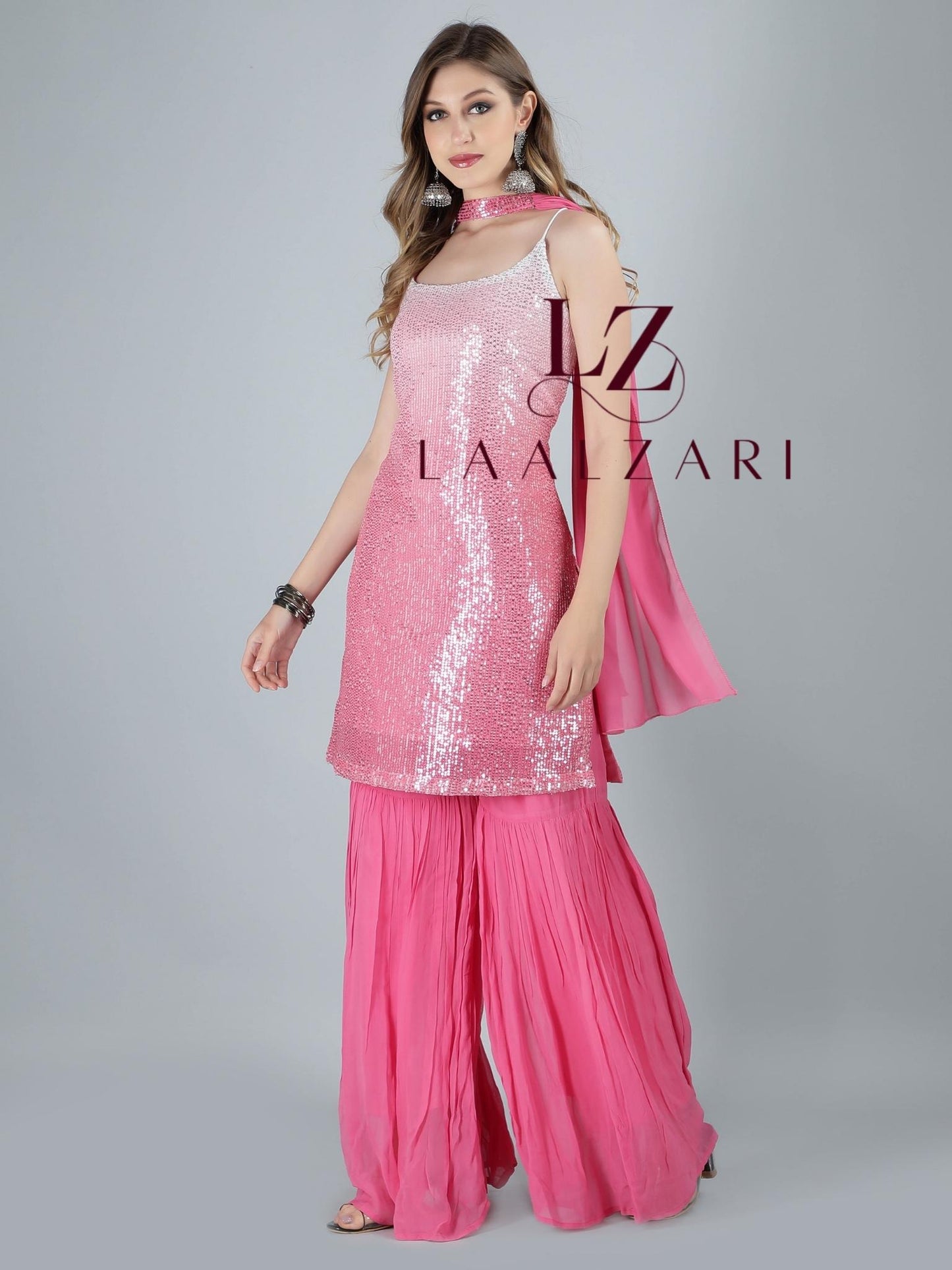 Pink Dust Sharara Set
