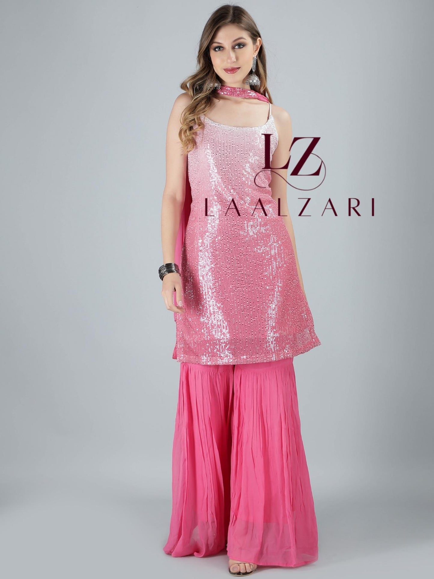 Pink Dust Sharara Set